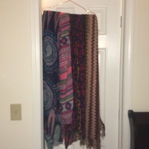 Lot of Four Colorful Long Scarves!